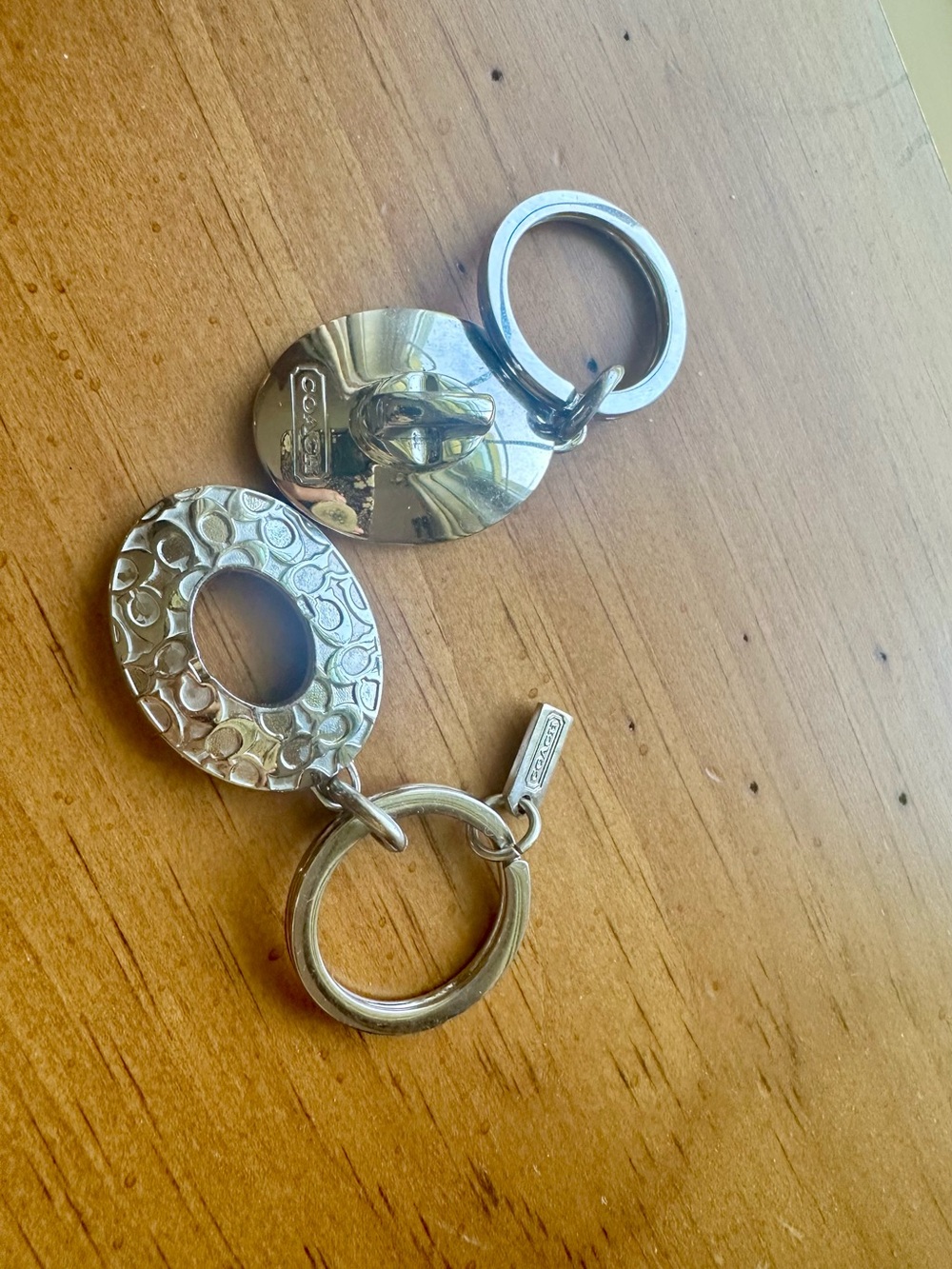 Coach Silver-Tone Signature Toggle Keychain - Picture 3 of 3